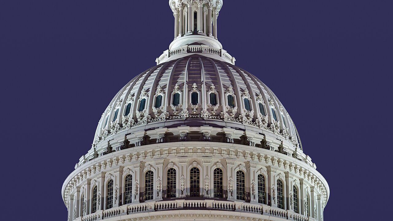 US Capitol dome against a dark sky