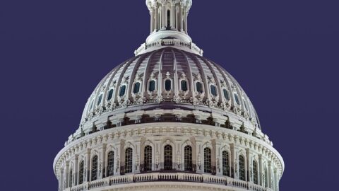 US Capitol dome against a dark sky