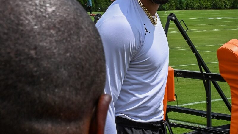 Jalen Hurts at Philadelphia Eagles training camp in 2025