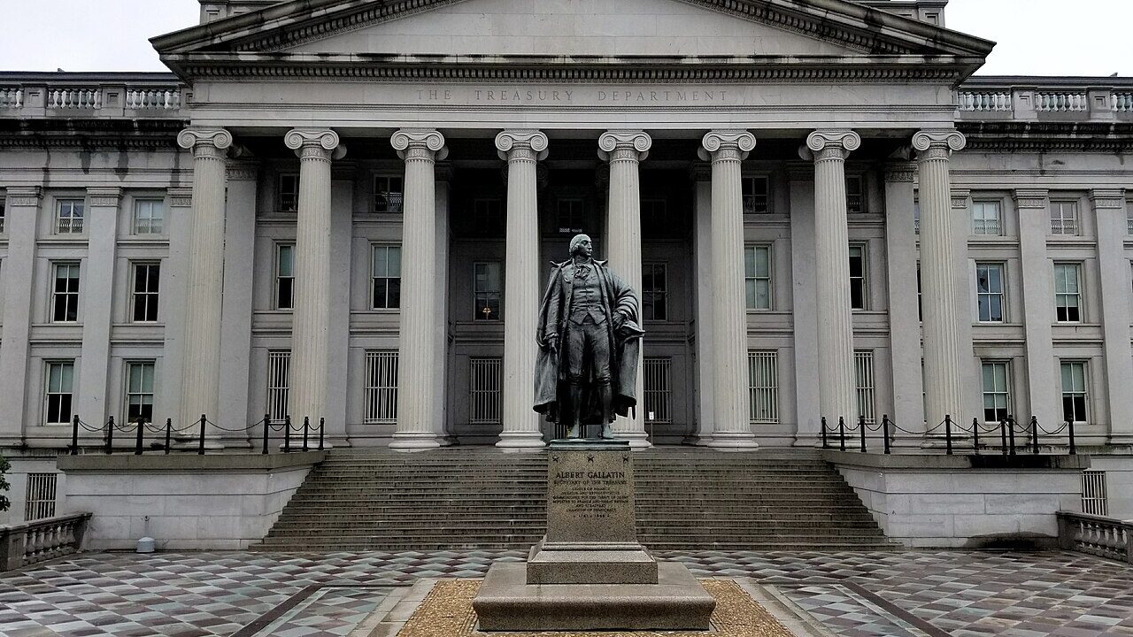 U.S. Treasury Department building in Washington DC