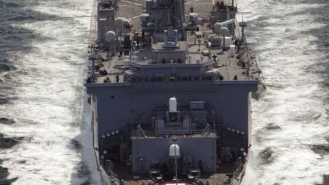 United States Navy ship at sea