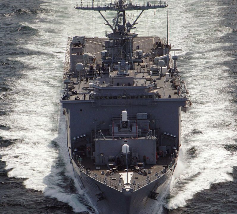 United States Navy ship at sea